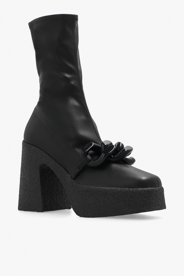Black 'Skyla' platform ankle boots perla stella McCartney